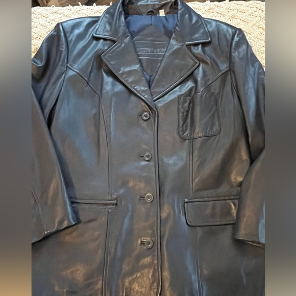 Preston & York Genuine Lamb Skin Leather Size Large Blazer Jacket Vintage - Picture 1 of 16